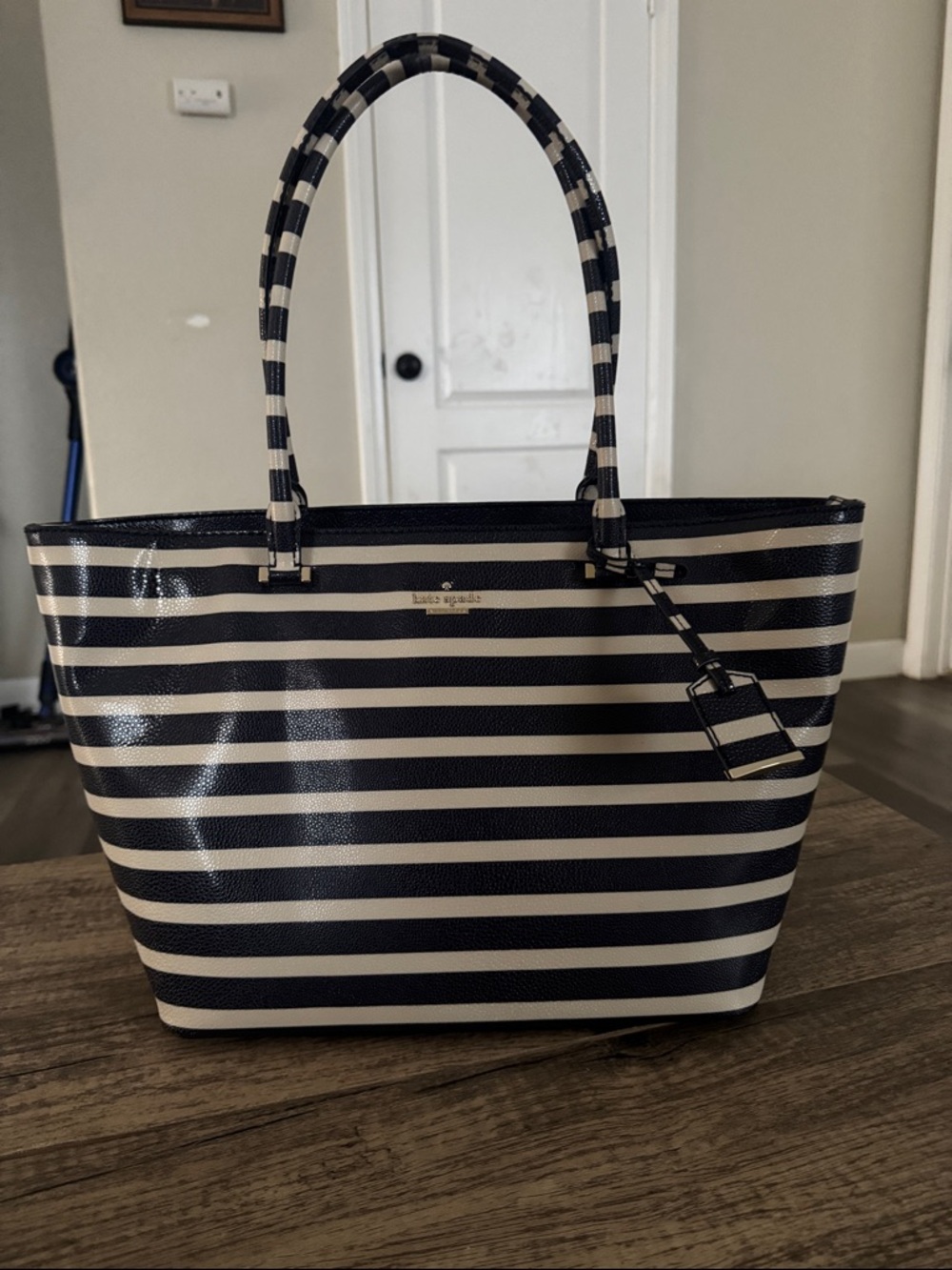 kate spade Navy and White Striped Tote
